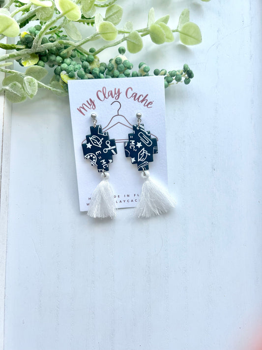 Chalkboard Tassel Earrings