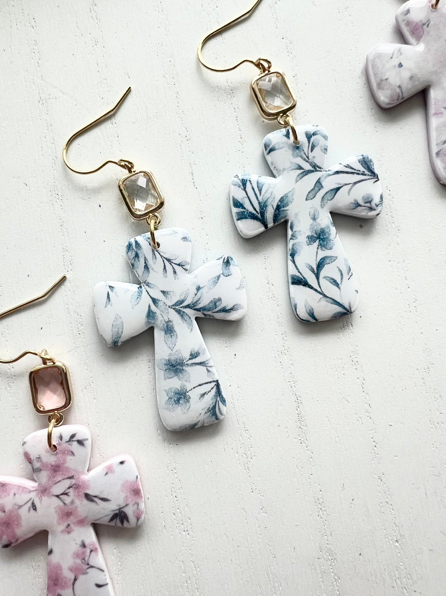 Bubble Floral Print Crosses (various colors)