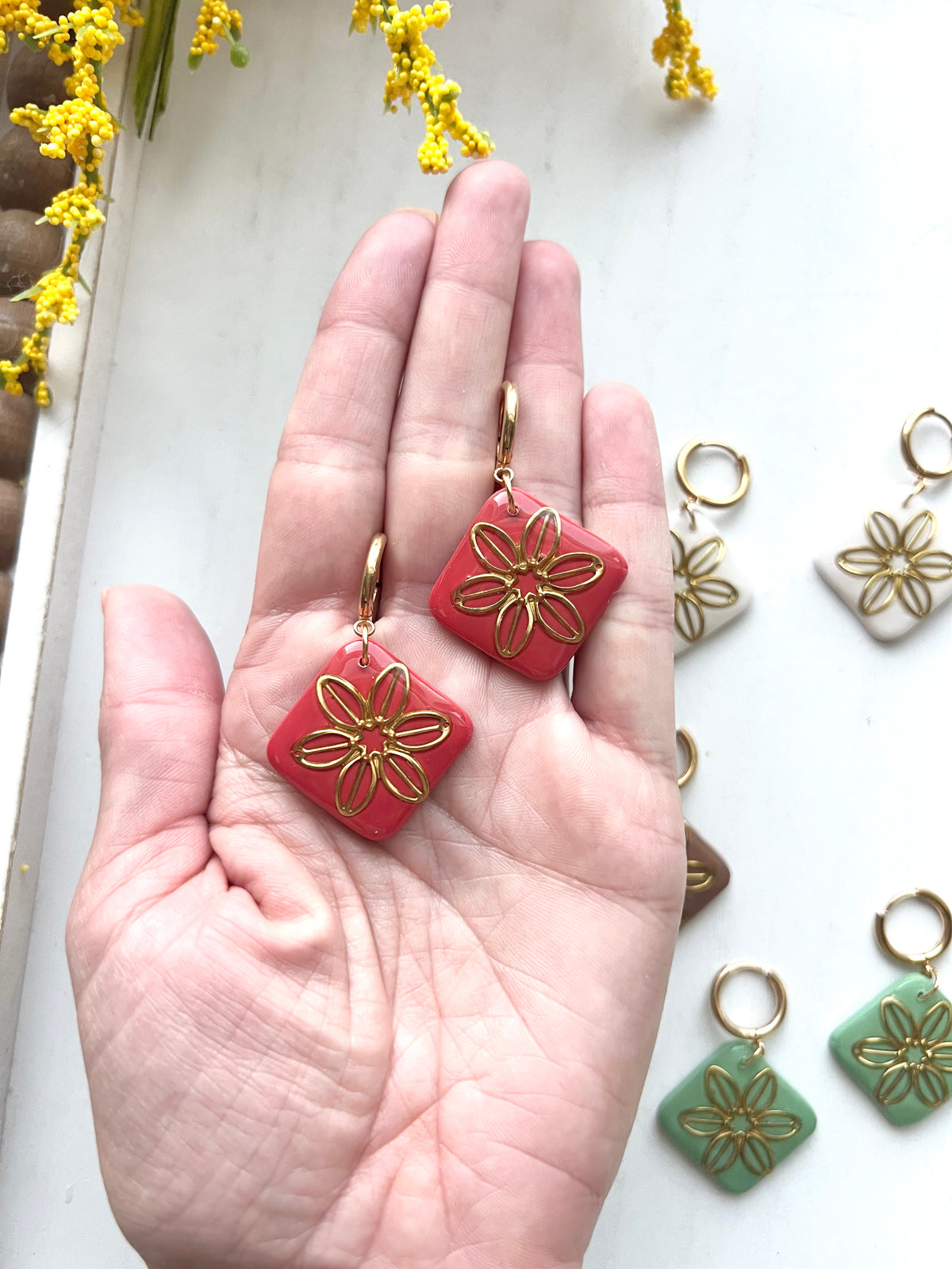 Flower Square Dangles