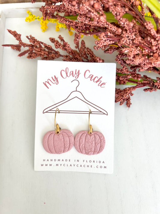 Pink Floral Pumpkin Hoops