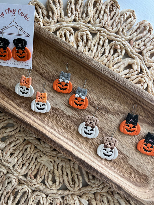 Kitty and Dog Pumpkin Hoops