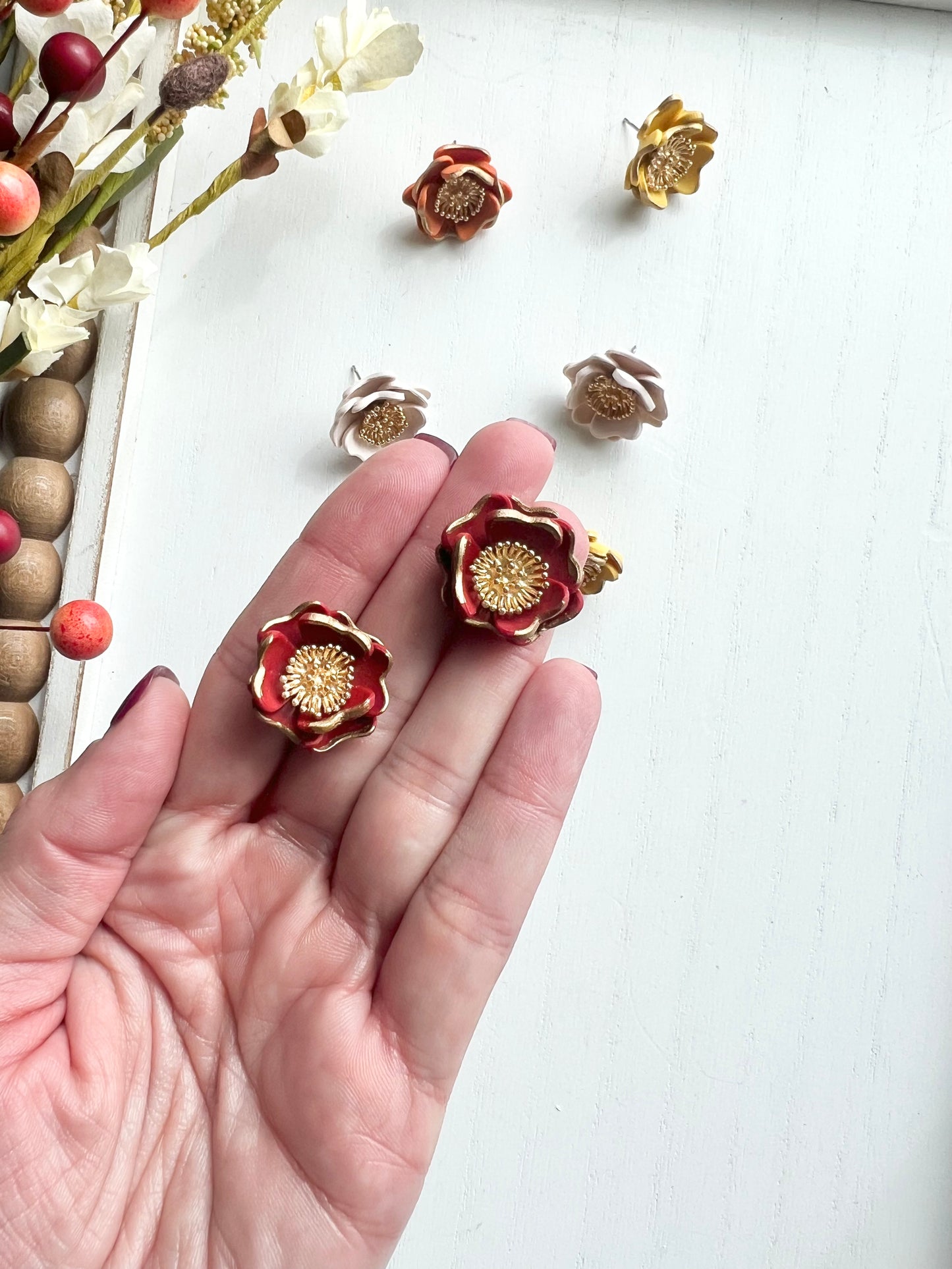 Floral Statement Studs (various colors)