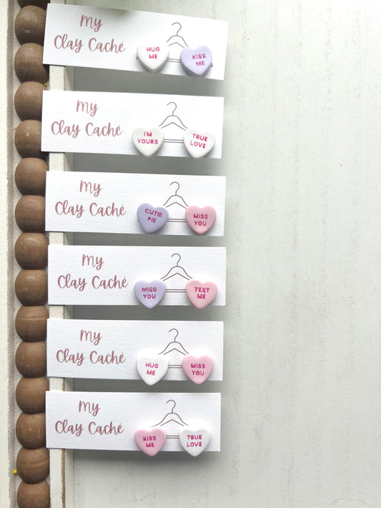 Conversation Heart Studs