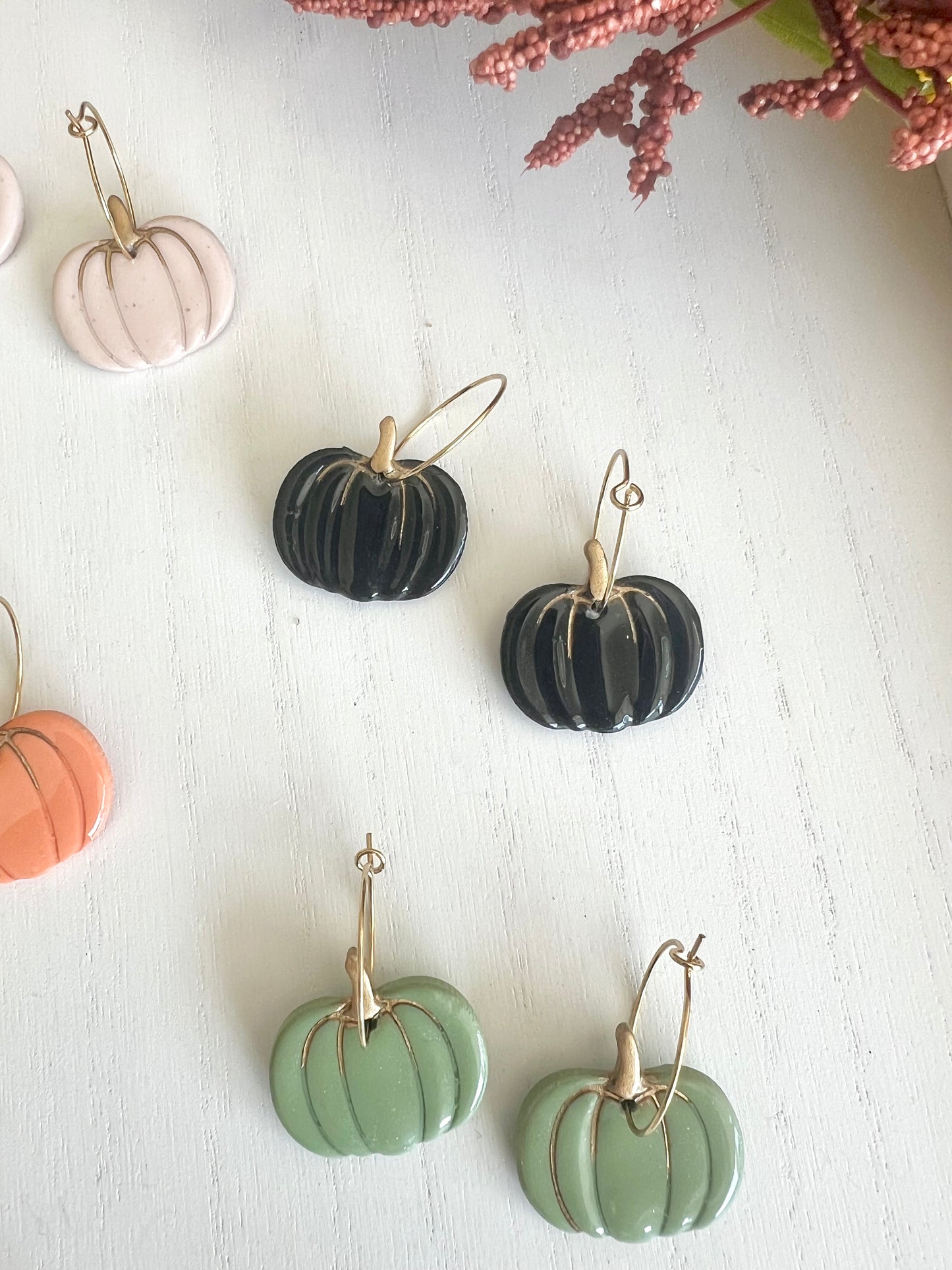 Gold Drip Pumpkin Hoops