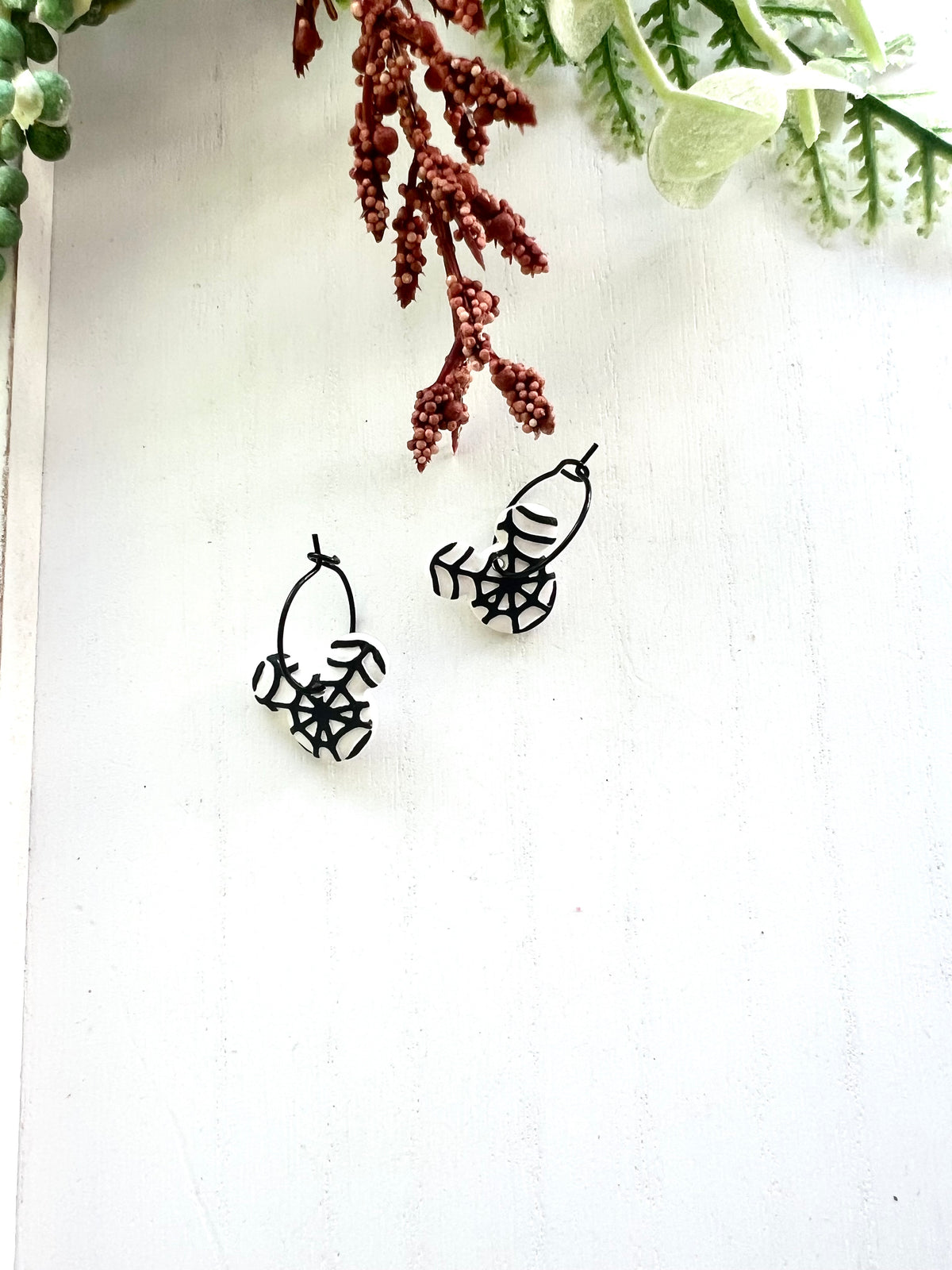 Dainty Mickey Spider Web Hoops
