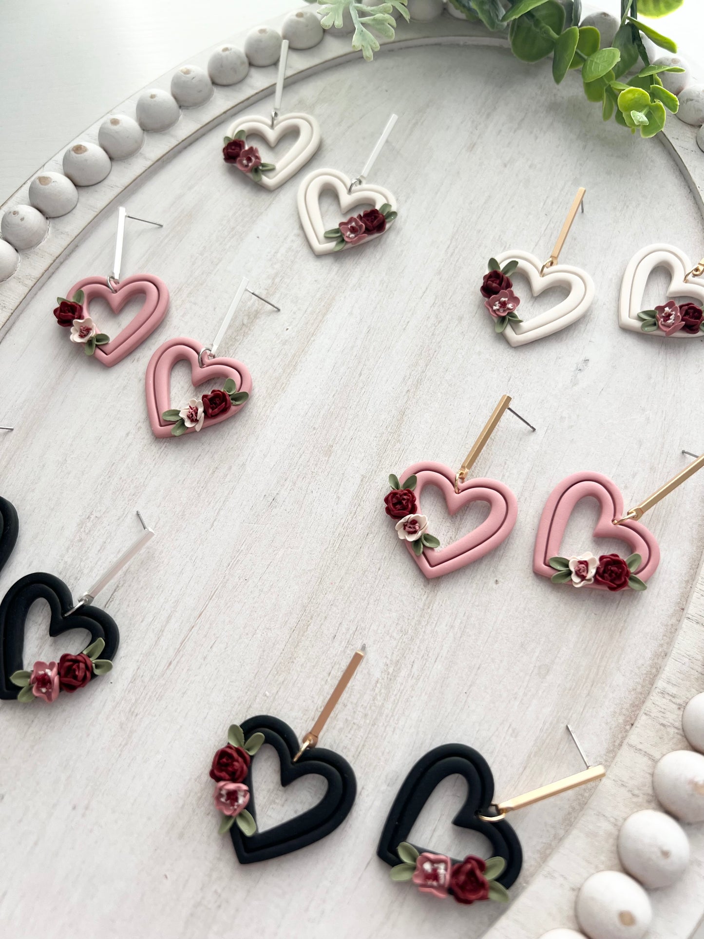 Floral Heart Dangles