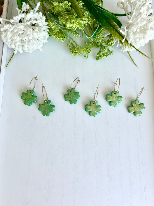 Glitter Clover Hoops