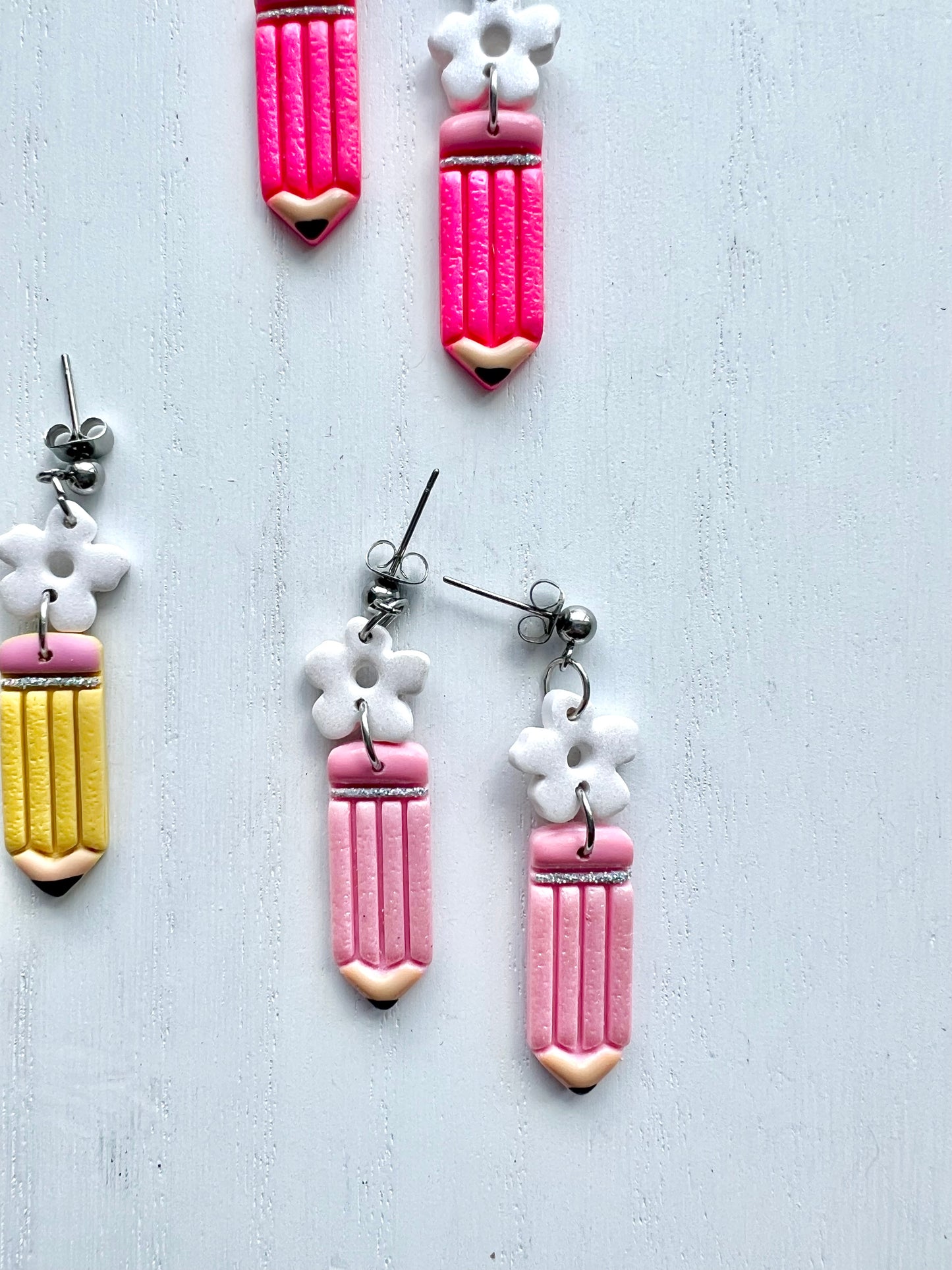 Pencil Daisy Drop Earrings (various colors)