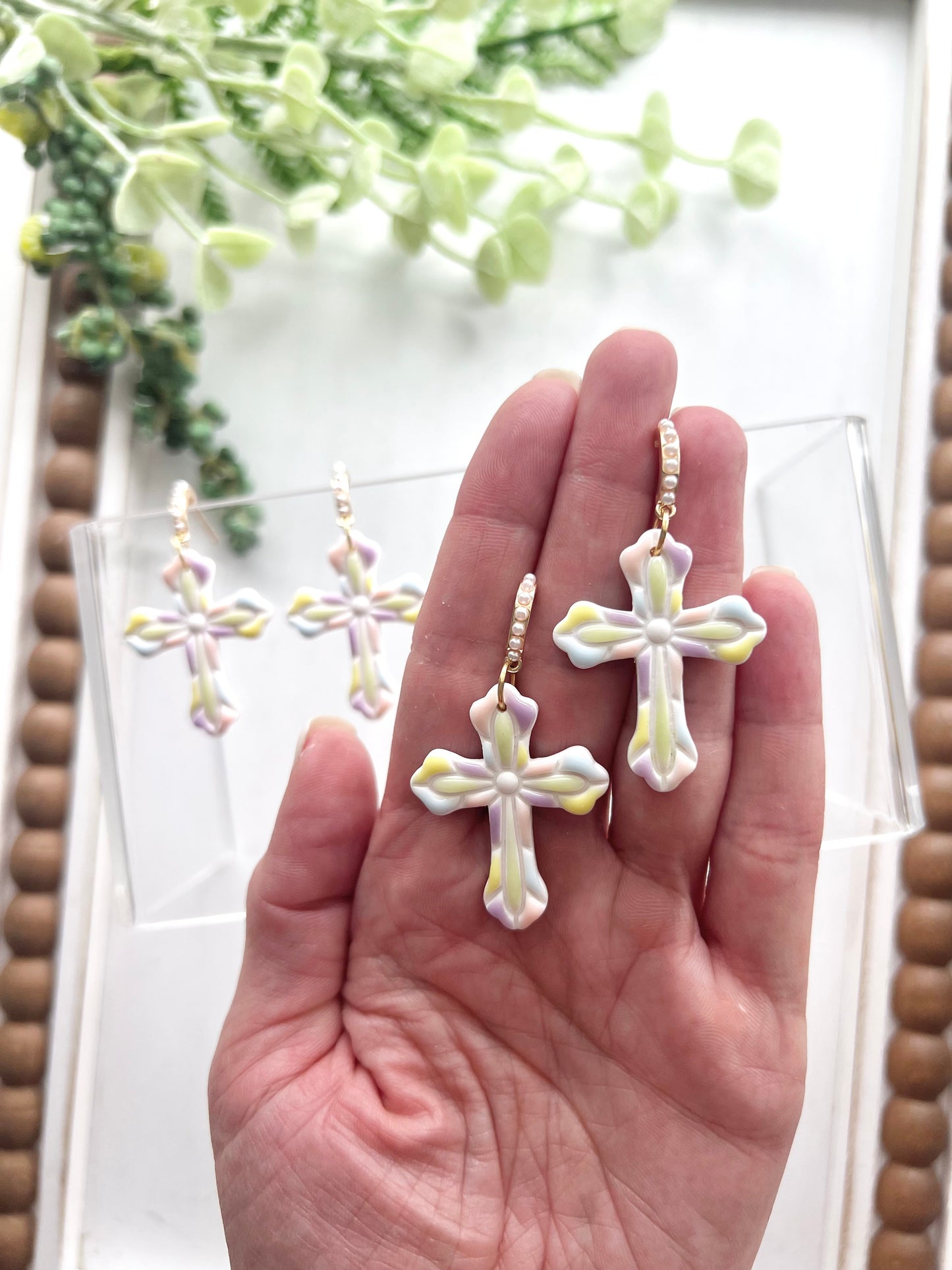 Pastel Stained Glass Crosses