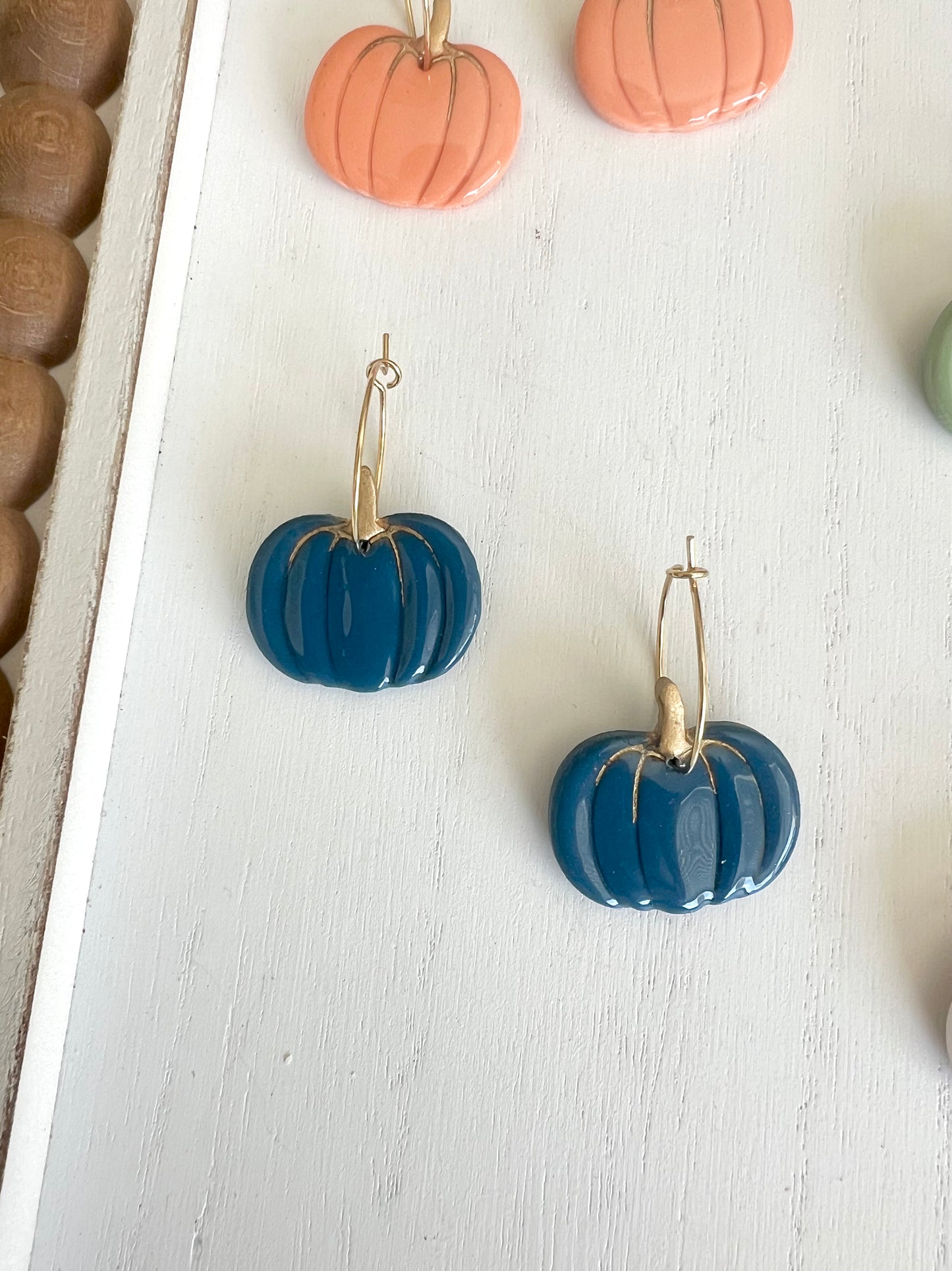 Gold Drip Pumpkin Hoops