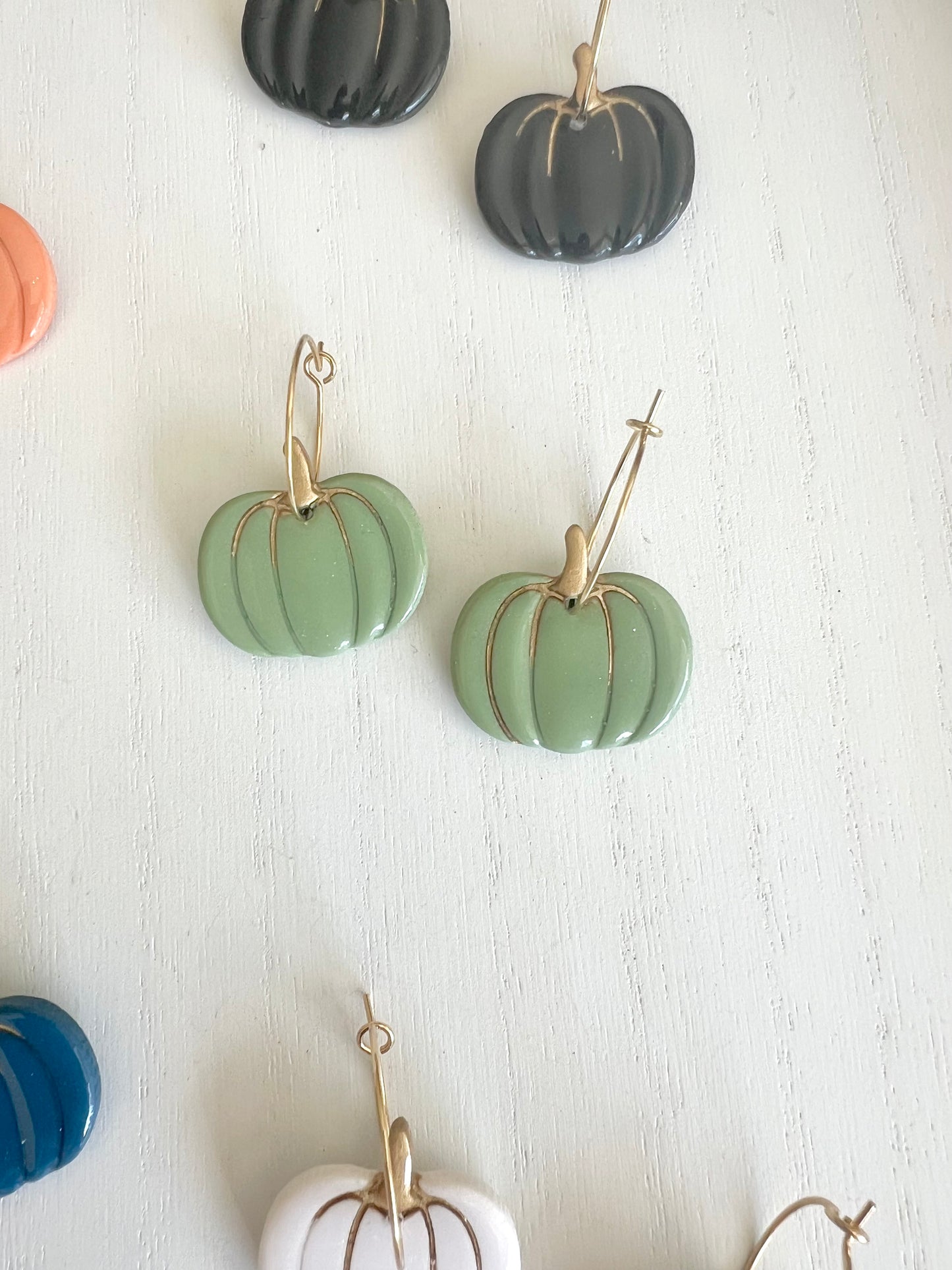 Gold Drip Pumpkin Hoops