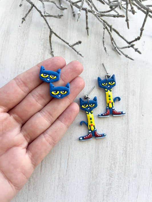 Pete the Cat Dangles and Studs