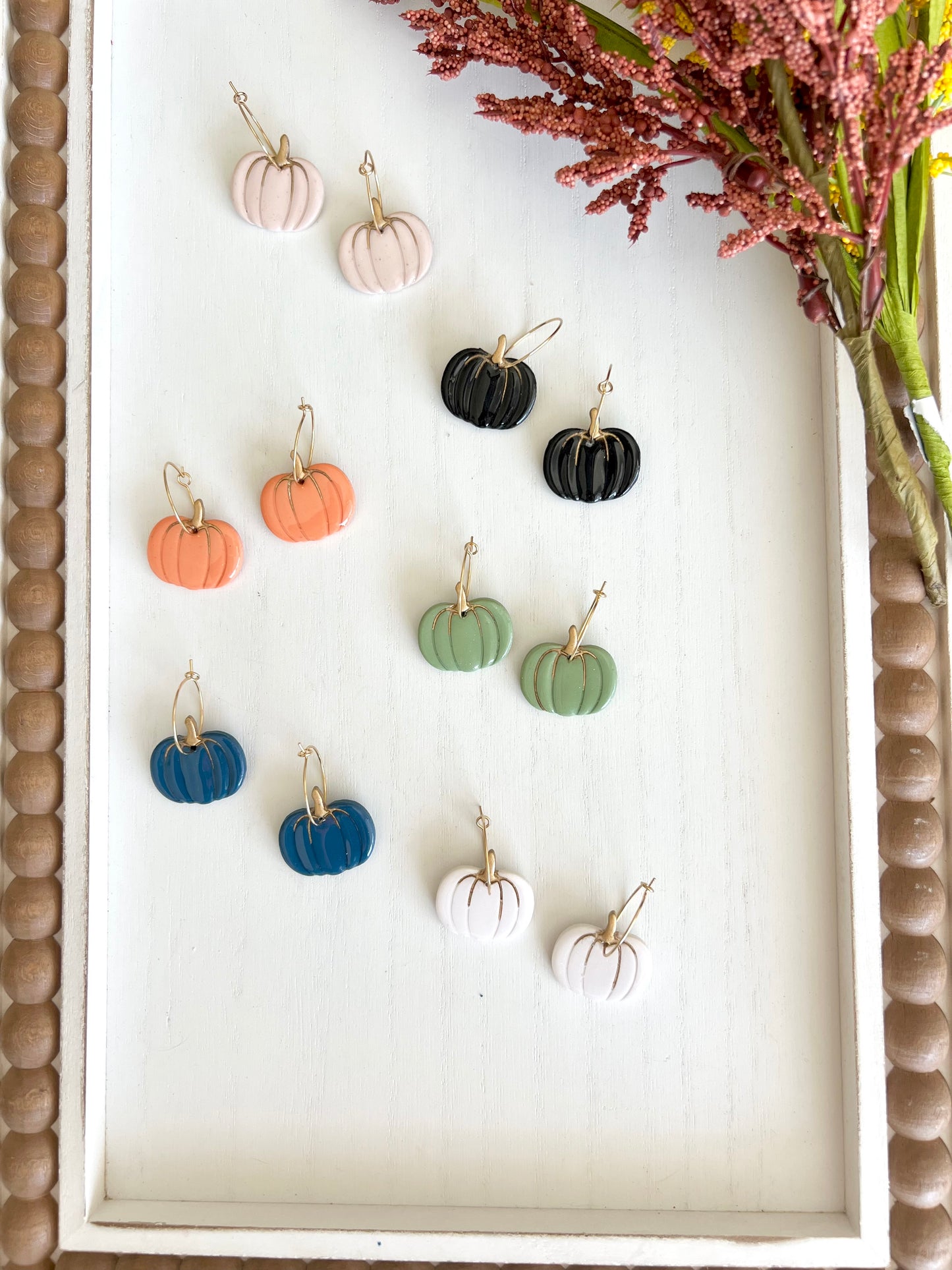 Gold Drip Pumpkin Hoops