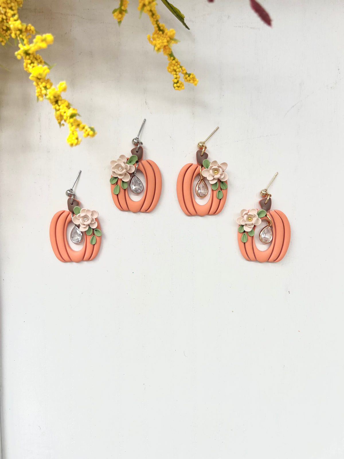 Floral Pumpkin Dangles