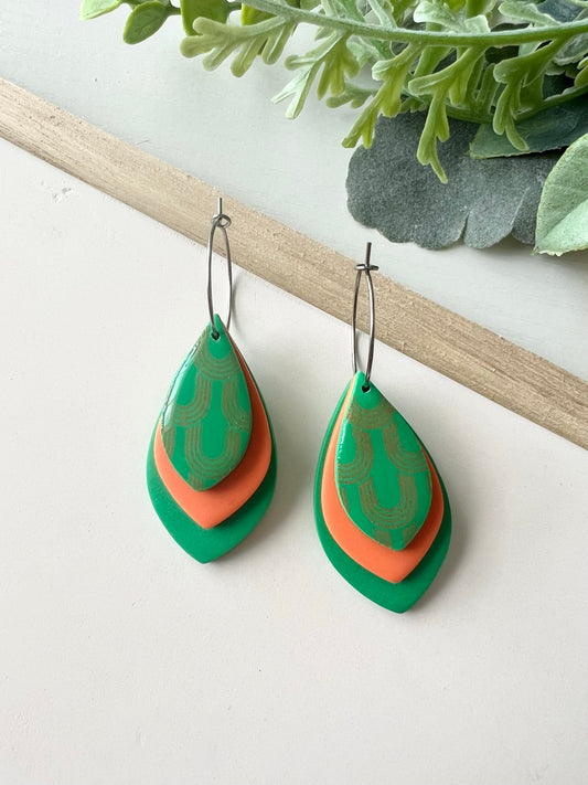 University of Miami 3 Layer Hoop Earrings