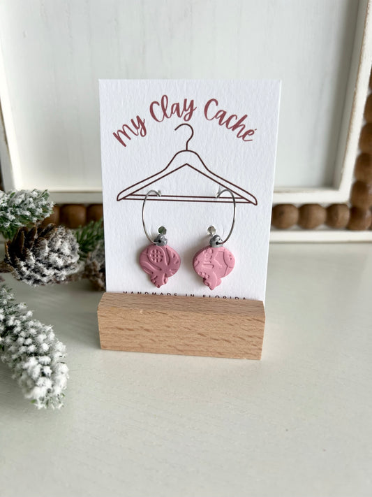 Pink Dainty Ornament Hoops