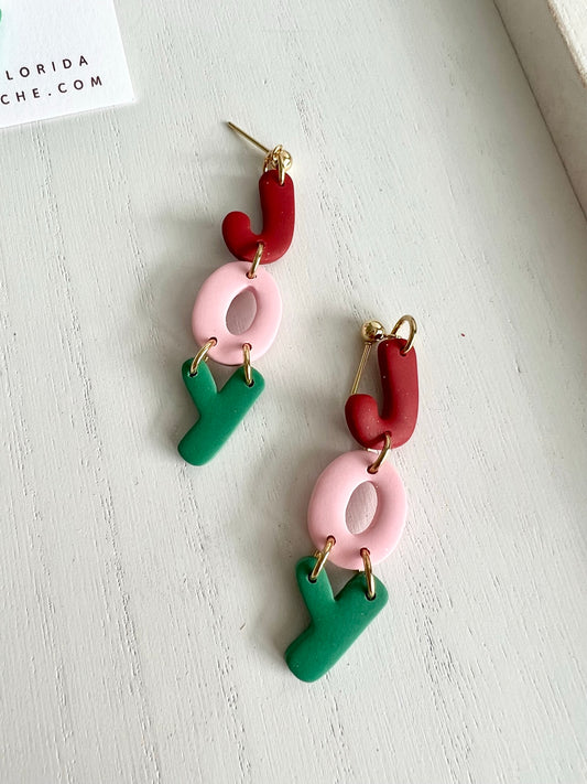 Red/Pink/Green JOY Dangles