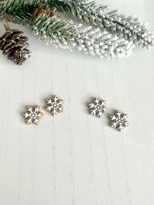 Gold/Silver Snowflake Studs/Hoops