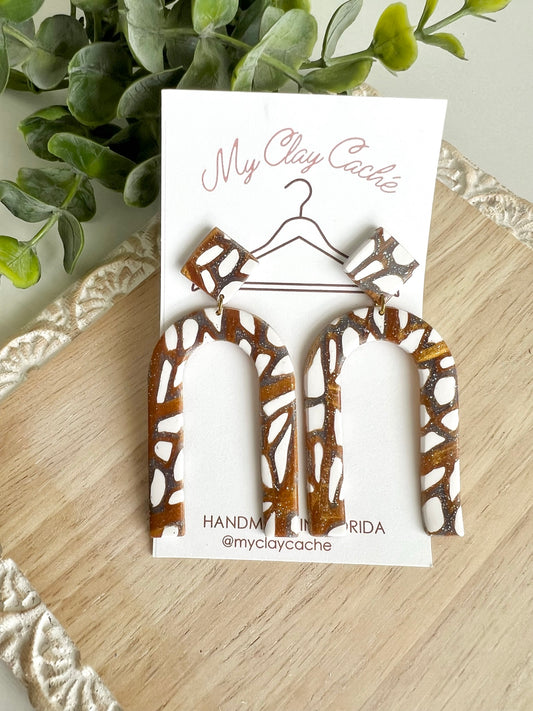 White and Gold Arch Dangles