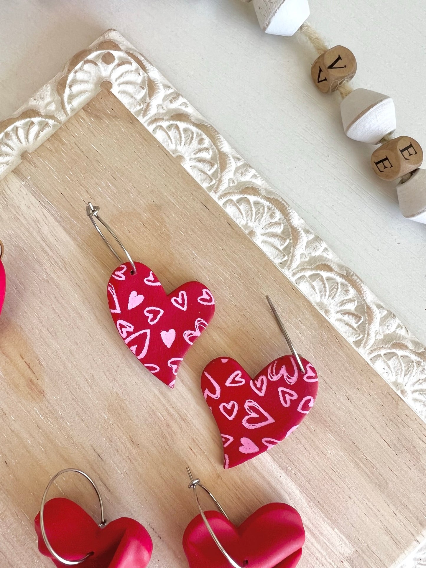 Red & Pink Heart Dangles