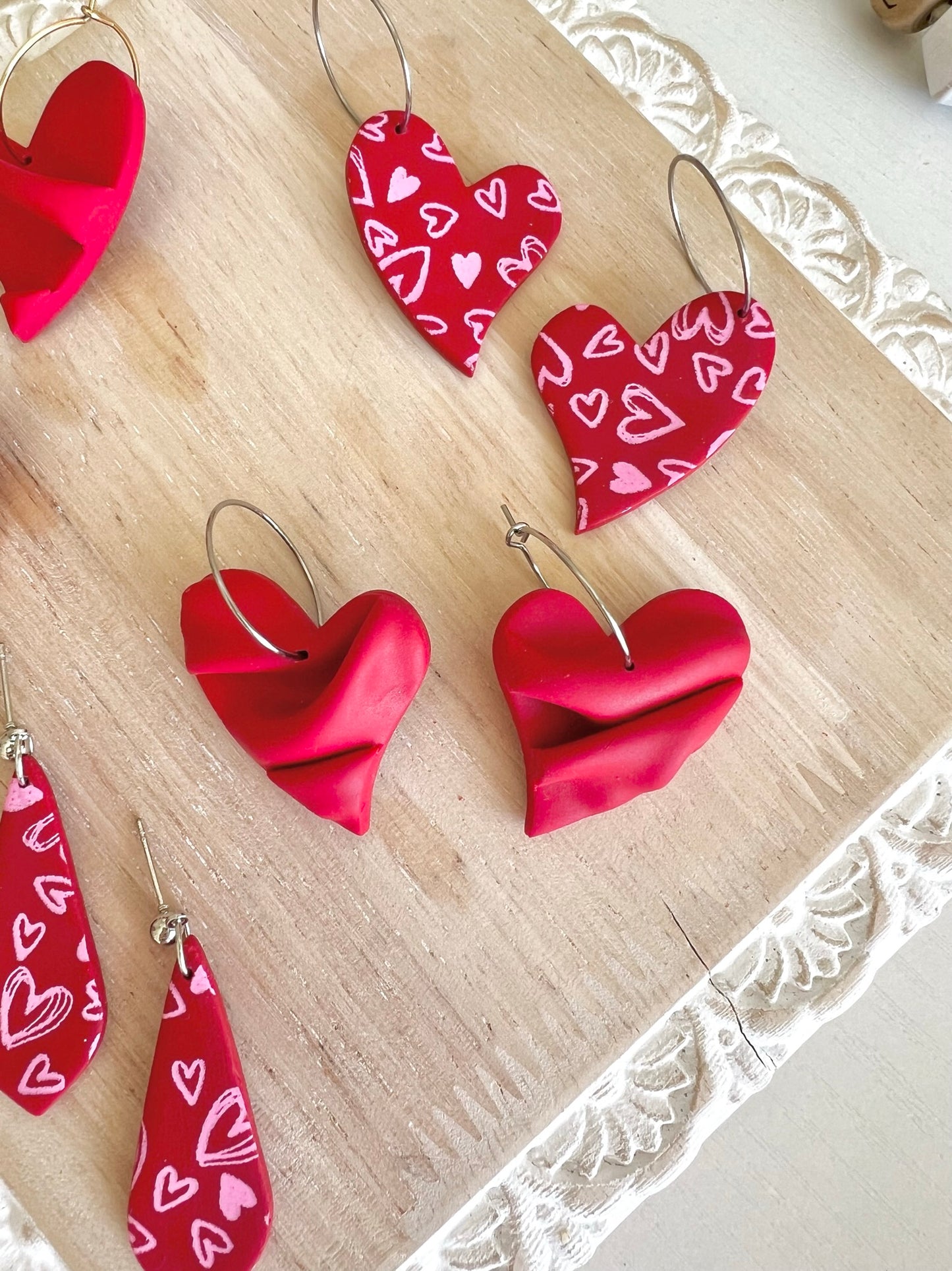 Red & Pink Heart Dangles