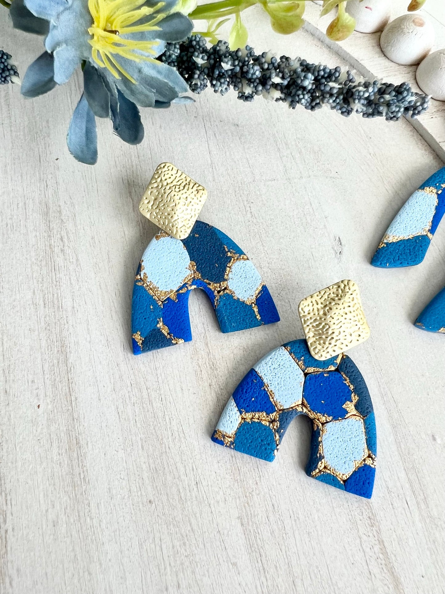 Blue Arch Earrings